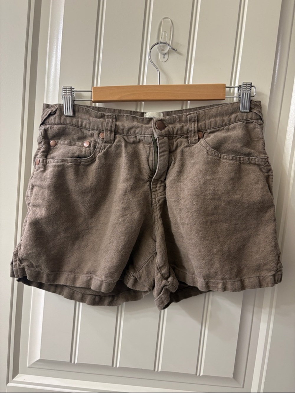 Dylan Women’s Casual‎ green/Brown linen blend Shorts - Picture 2 of 9
